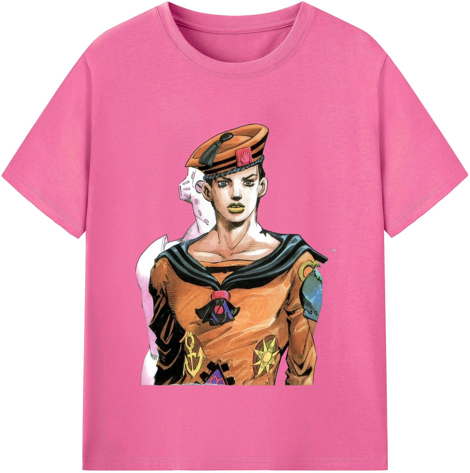 （画像用） ジョジョの奇妙な冒険 東方定助 JoJo's Bizarre Adventure Higashikata Josuke レディースカジュアルプリントTシャツ（綿100％）